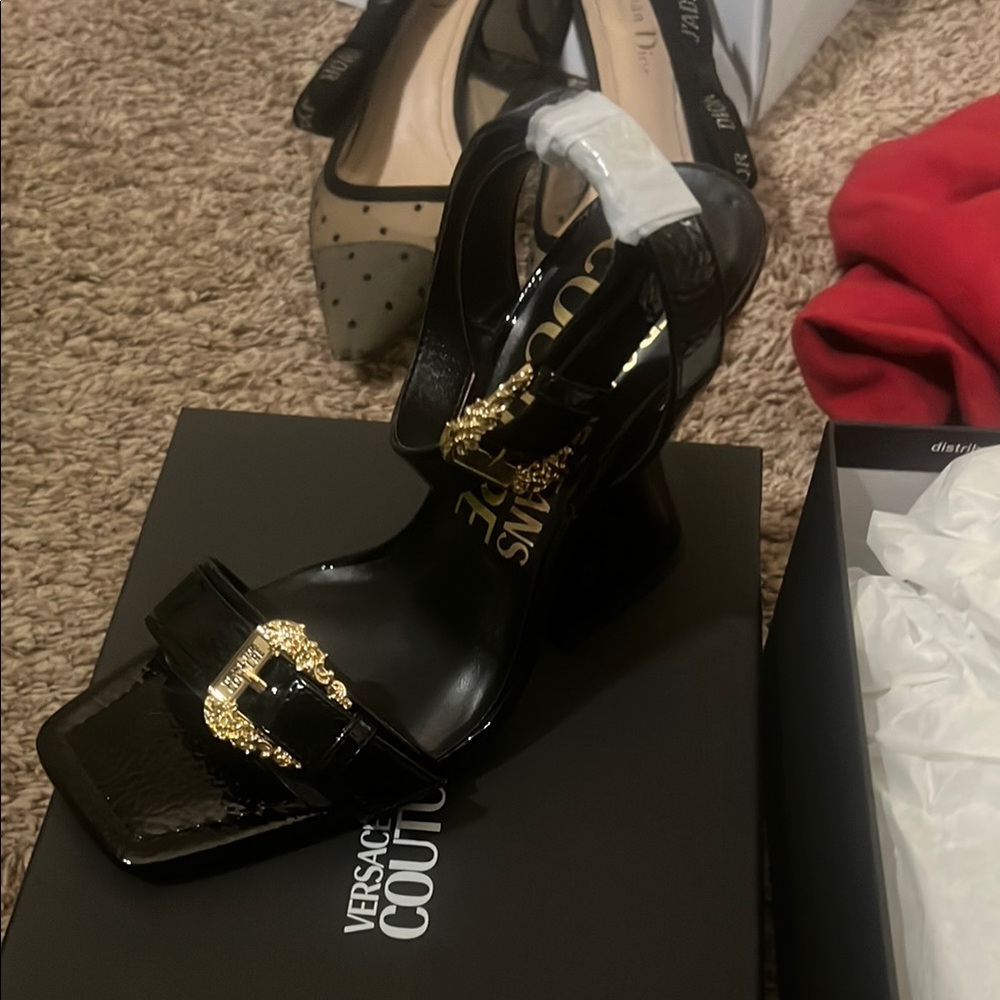 Versace Jeans Collection Black and Gold Women's Shoes